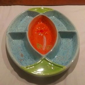 Sewing Themed Divided Platter Marked Italy